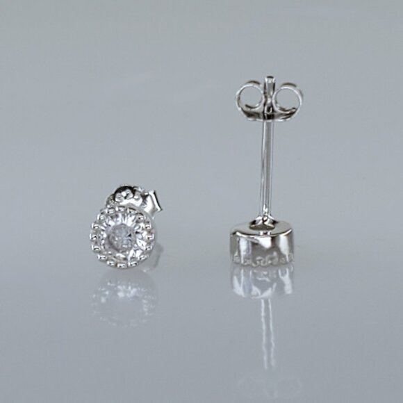 Mens Solid 925 Silver 1ct Moissanite Stud Earrings Real Genuine Studs Jewelry